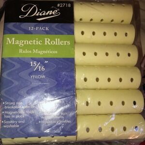 Diane #D2718 Magentic 15/16" Hair Rollers 12pk YELLOW NEW